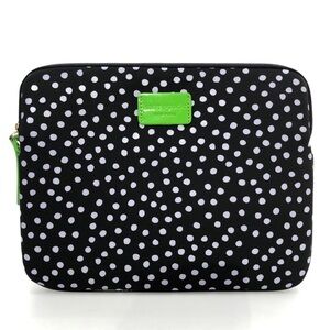 Kate Spade New York Black White Polka Dot Zip Around Tablet Sleeve NEW